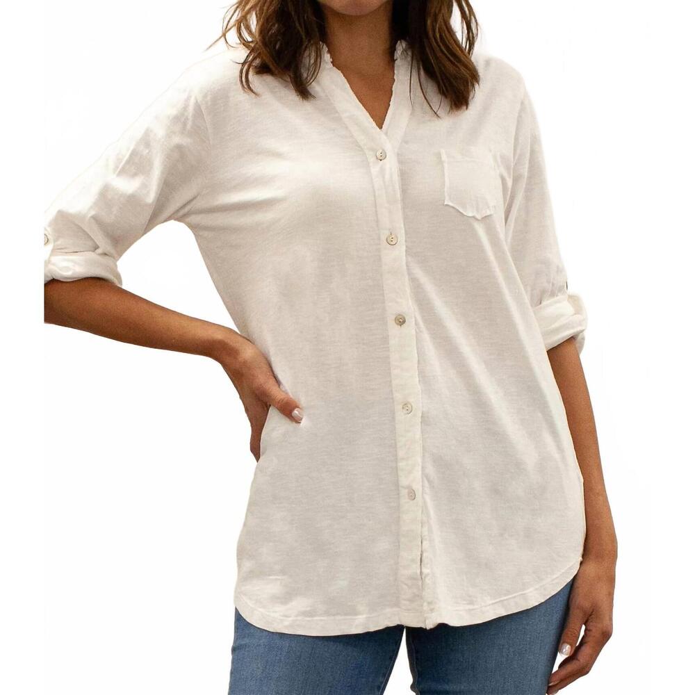 NEW CAITE amara embroidered shirt in white